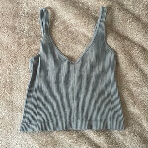 Gray Ribbed Tank